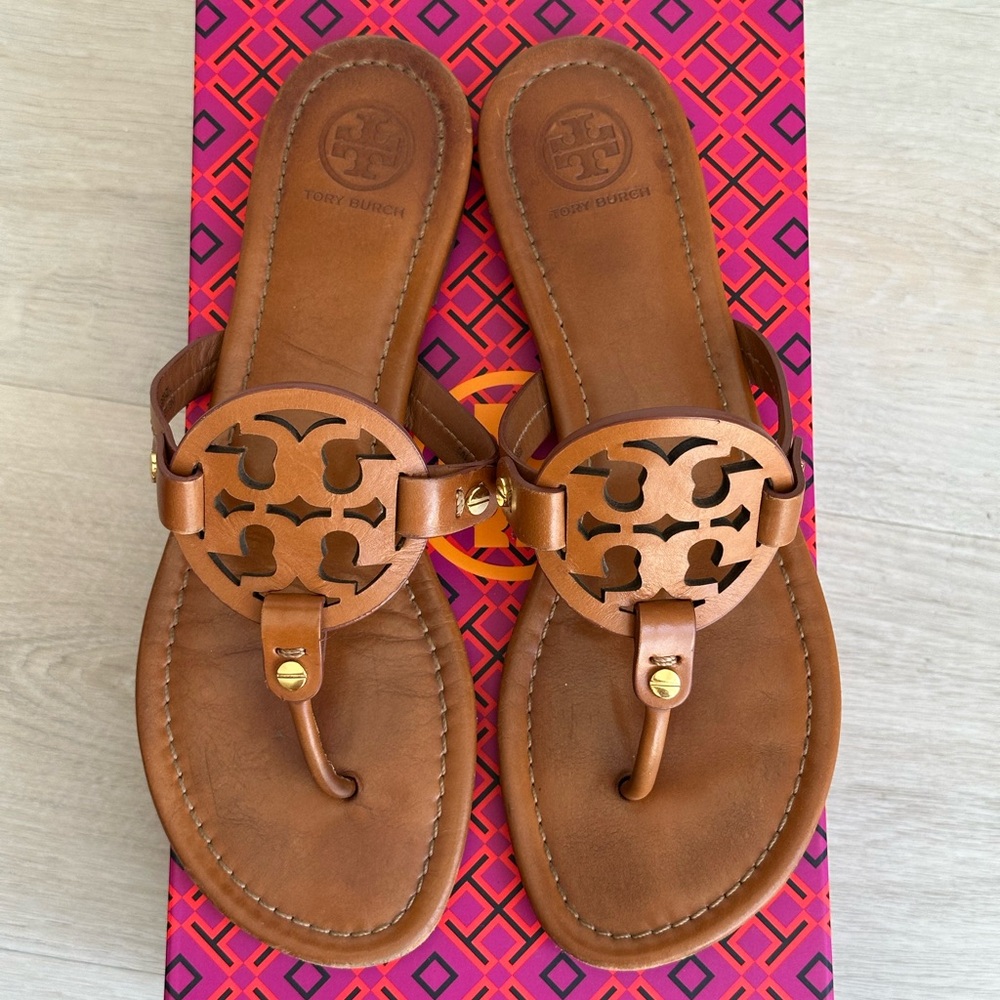 Tory Burch Miller Sandal calf leather vintage vachetta - Picture 3 of 3